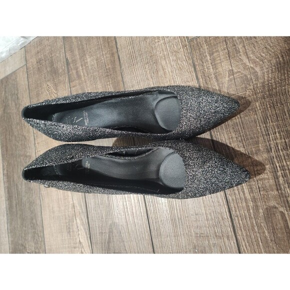 Simply Vera Wang Stevie High Heel Pumps Black Silver 9.5M Stretch Padded SPARKLE - Picture 4 of 10